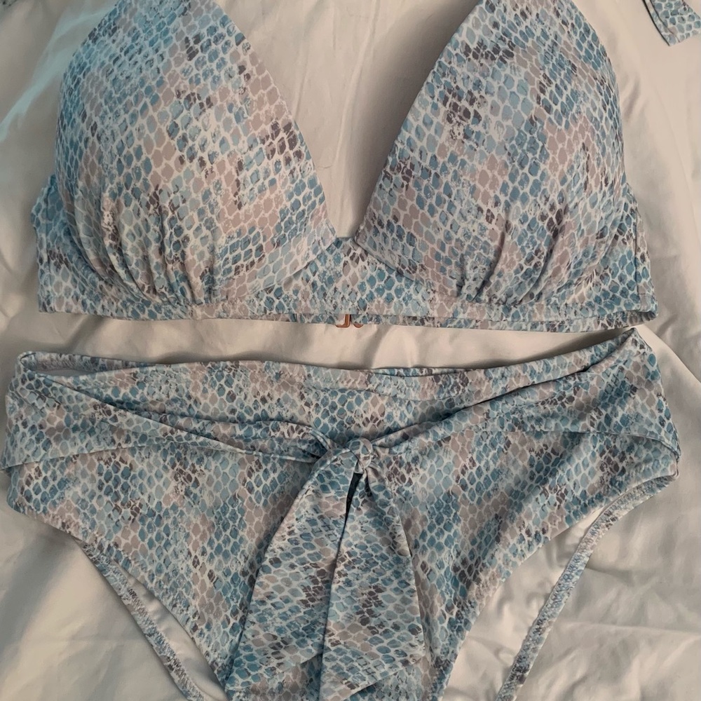 Two piece animal print swimsuit